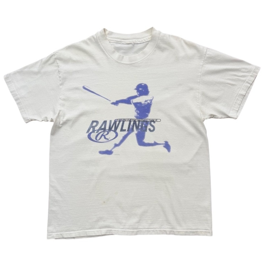 Vintage 80s Rawlings Baseball Sport MLB Player Art Graphic Single Stitch T-shirt